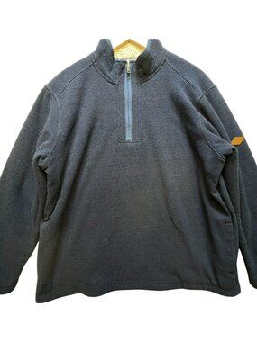 Orvis Men's 1/4 Zip Fleece-Lined Pullover Sweater Long Sleeve Size XL Navy